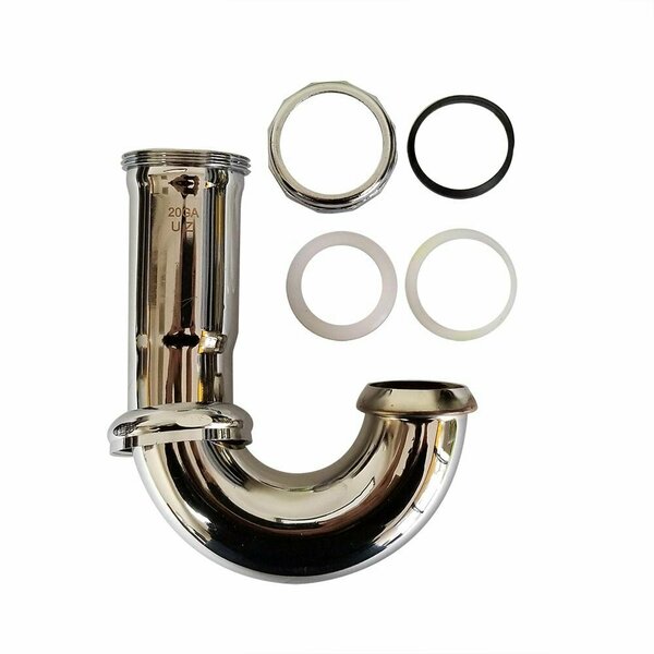 Thrifco Plumbing 22 Gauge 1-1/2 Inch Chrome Plated Brass Hi Inlet Sink Trap J-Be 9411090